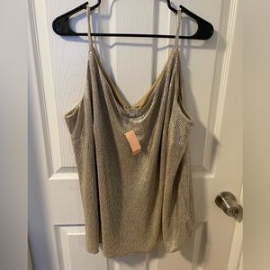 NWT 18 Loft Gold Sparkly Camisole
